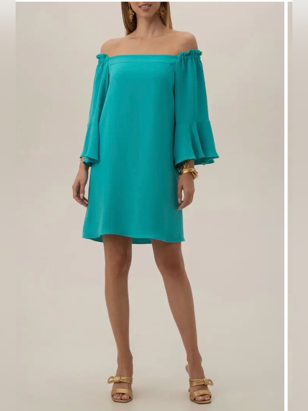 TRINA TURK Knox Long Sleeve Off the Shoulder Dress